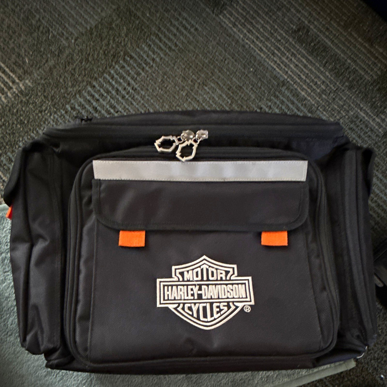 Harley-Davidson Black Insulated Cooler Bag Shoulder Strap Polyester Logo