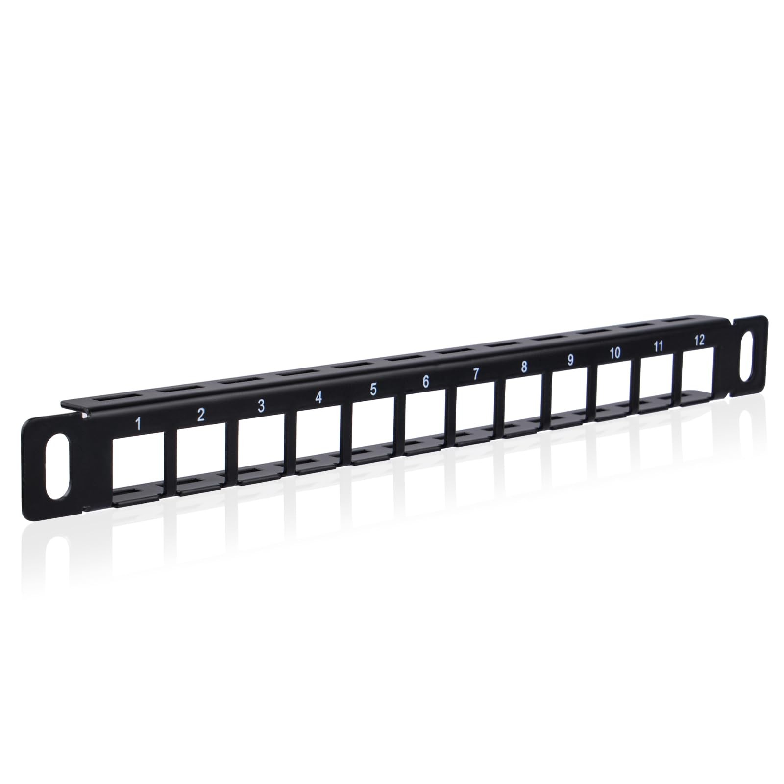 10 Inch 0.5U 12 Port Blank Keystone Patch Panel Fits CAT5/CAT5e/CAT6/CAT6a