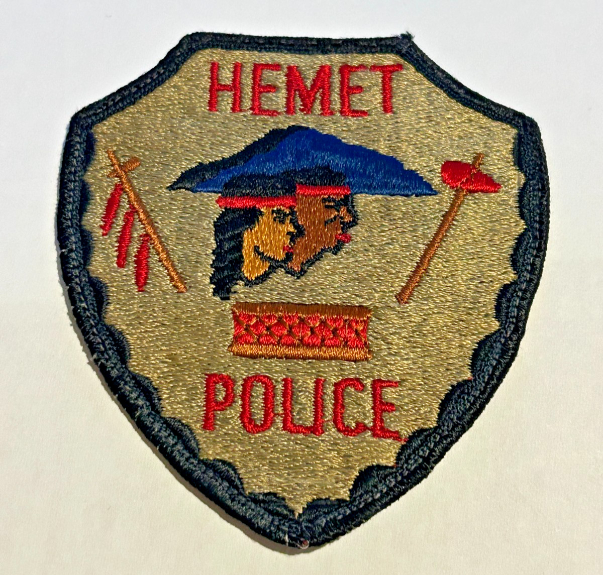 Old Hemet California Police Cloth Patch Uniform Take Off