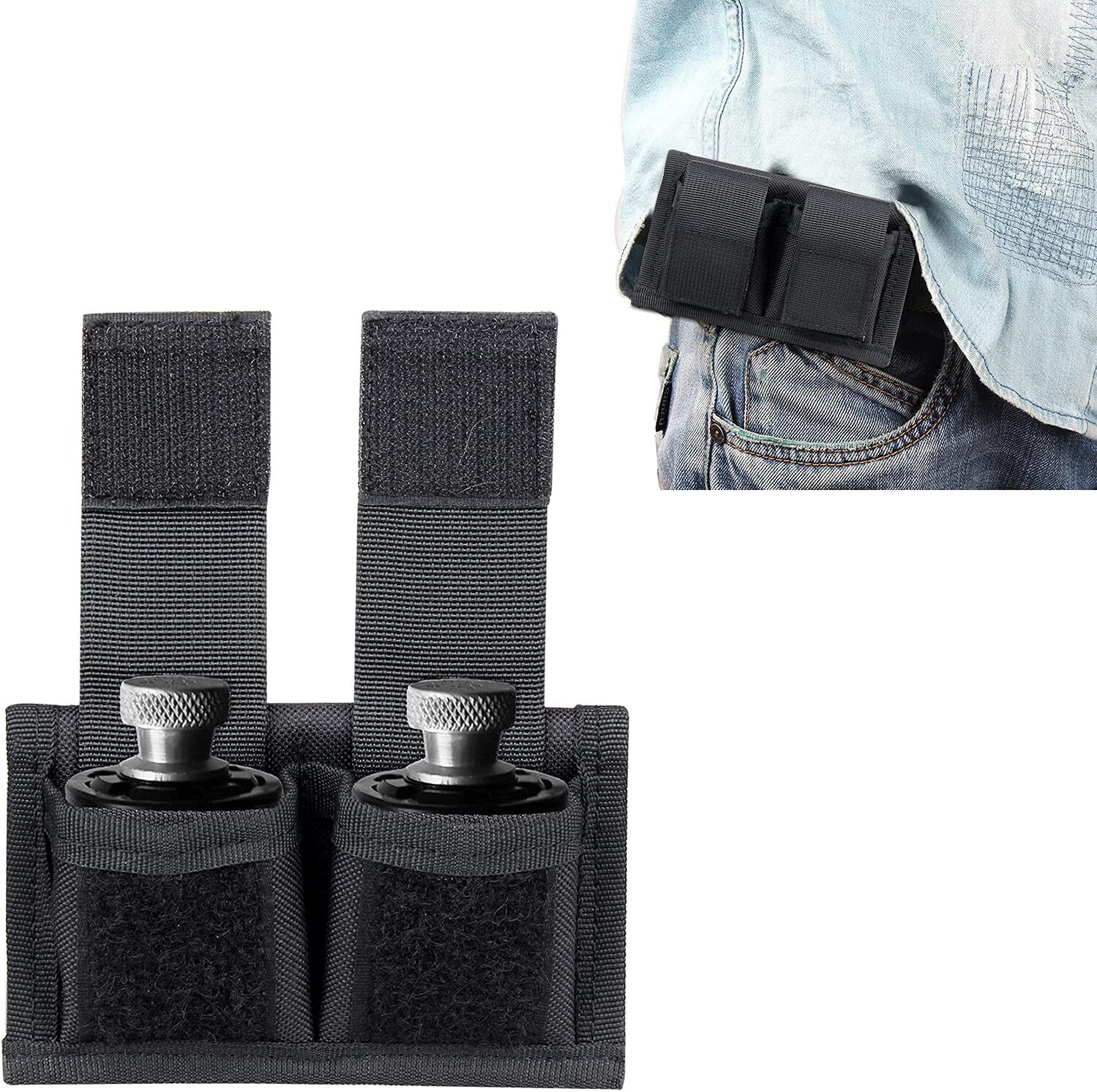 Double Speedloader Pouch Belt Clip Case Mag Carrier Fits 5 & 6 Shot Speed Loader