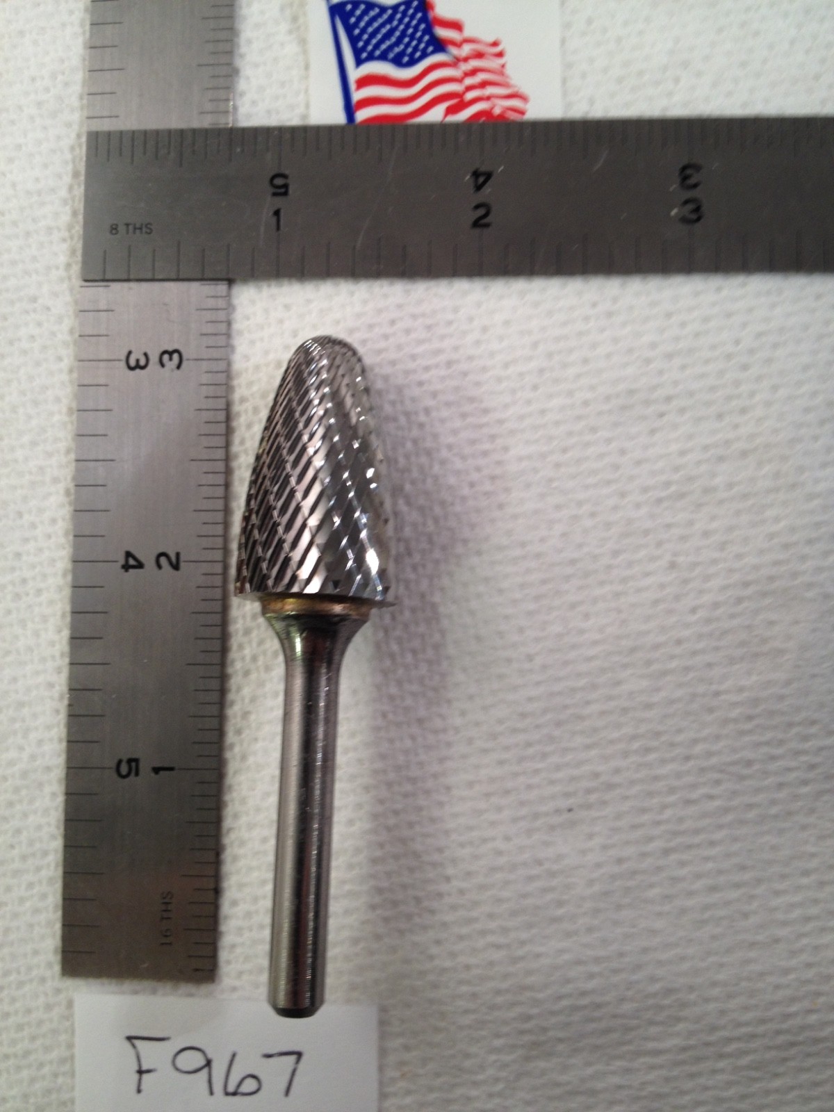 1 NEW FALCON / SGS 1/4" SHANK CARBIDE BURR SF-14 DOUBLE CUT. TREE RADIUS (F967)