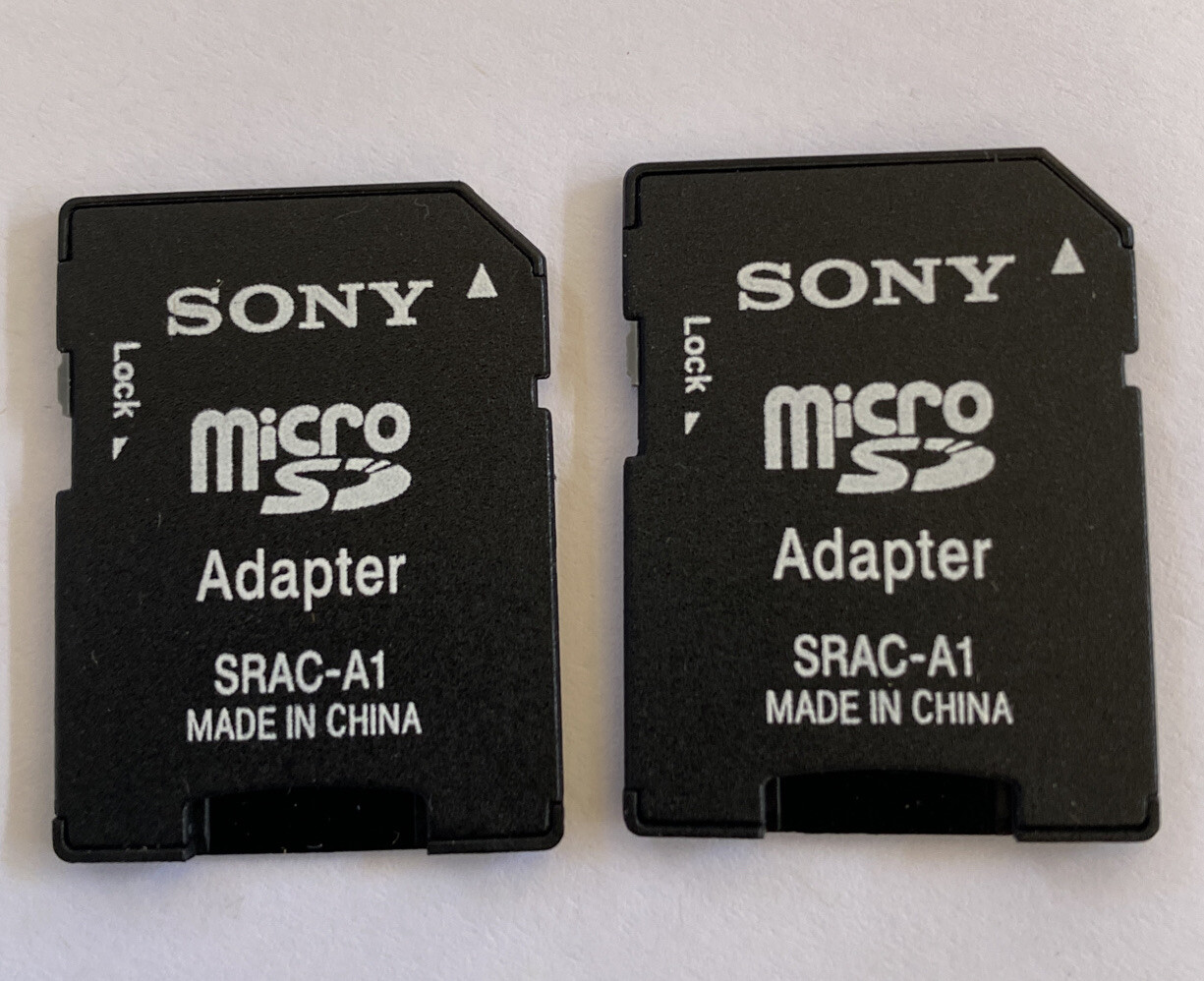 Genuine SONY Micro SD (MicroSD) to SD Memory Card Adapter [SRAC-A1] Set Of (2)