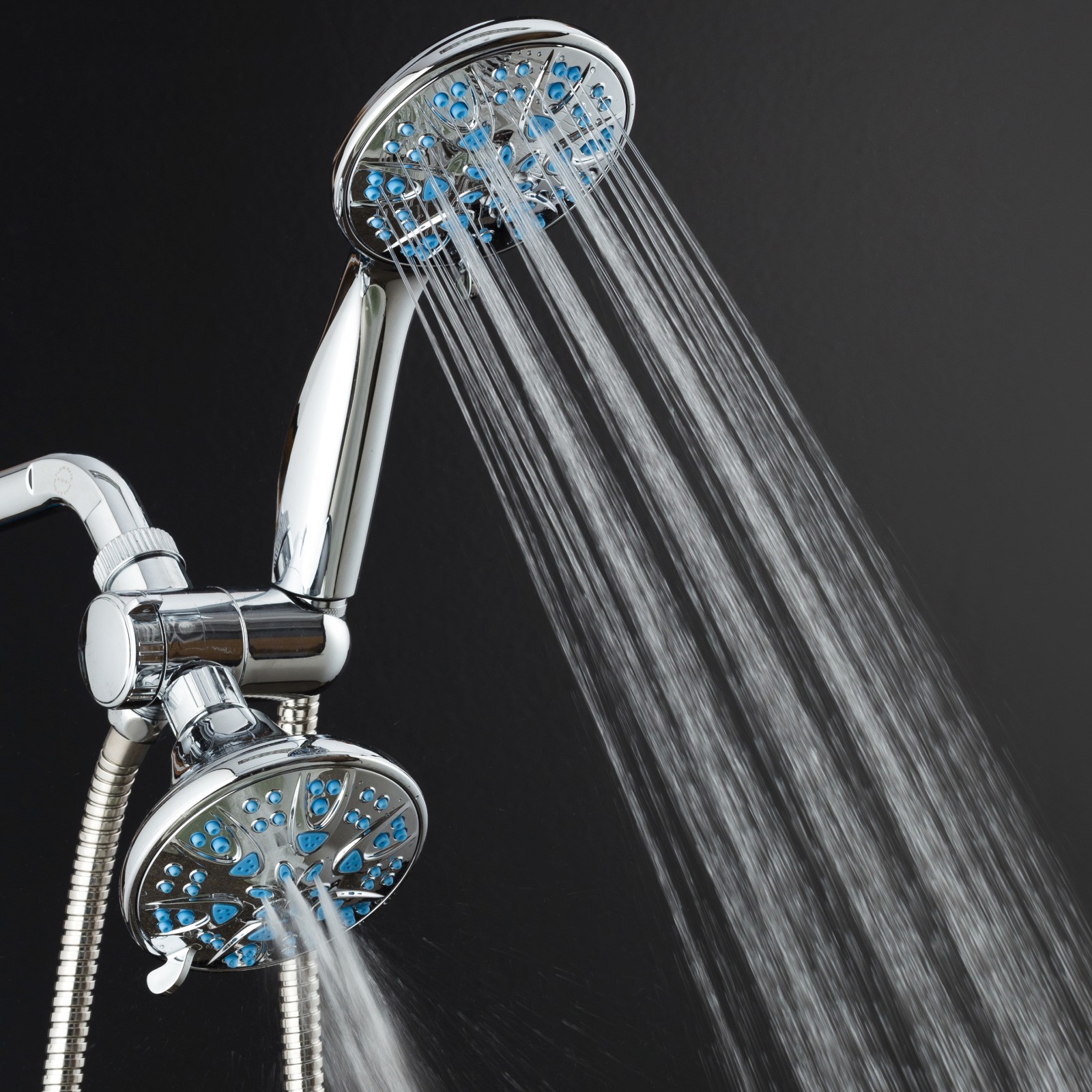 AquaDance Wave Blue Antimicrobial 30-Setting Shower Head Combo