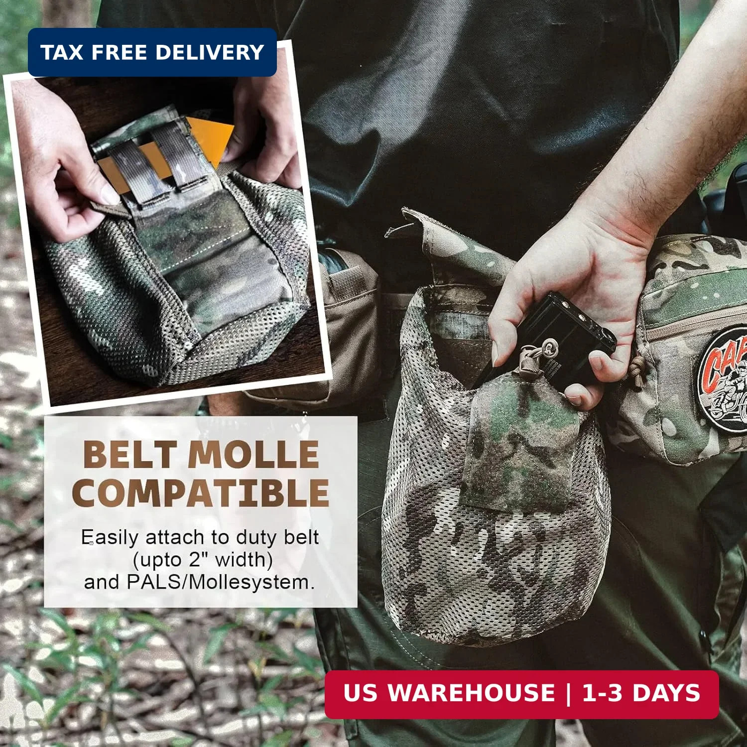 Dump Pouch Tactical Molle Mesh Pouches,Lightweight Range Compact Micro Drawstrin