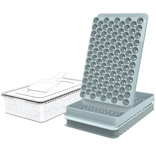 Mini Ice Cube Trays, 0.55” Tiny Pebble Ice for Iced Coffee & 2Pack/0.55In Blue
