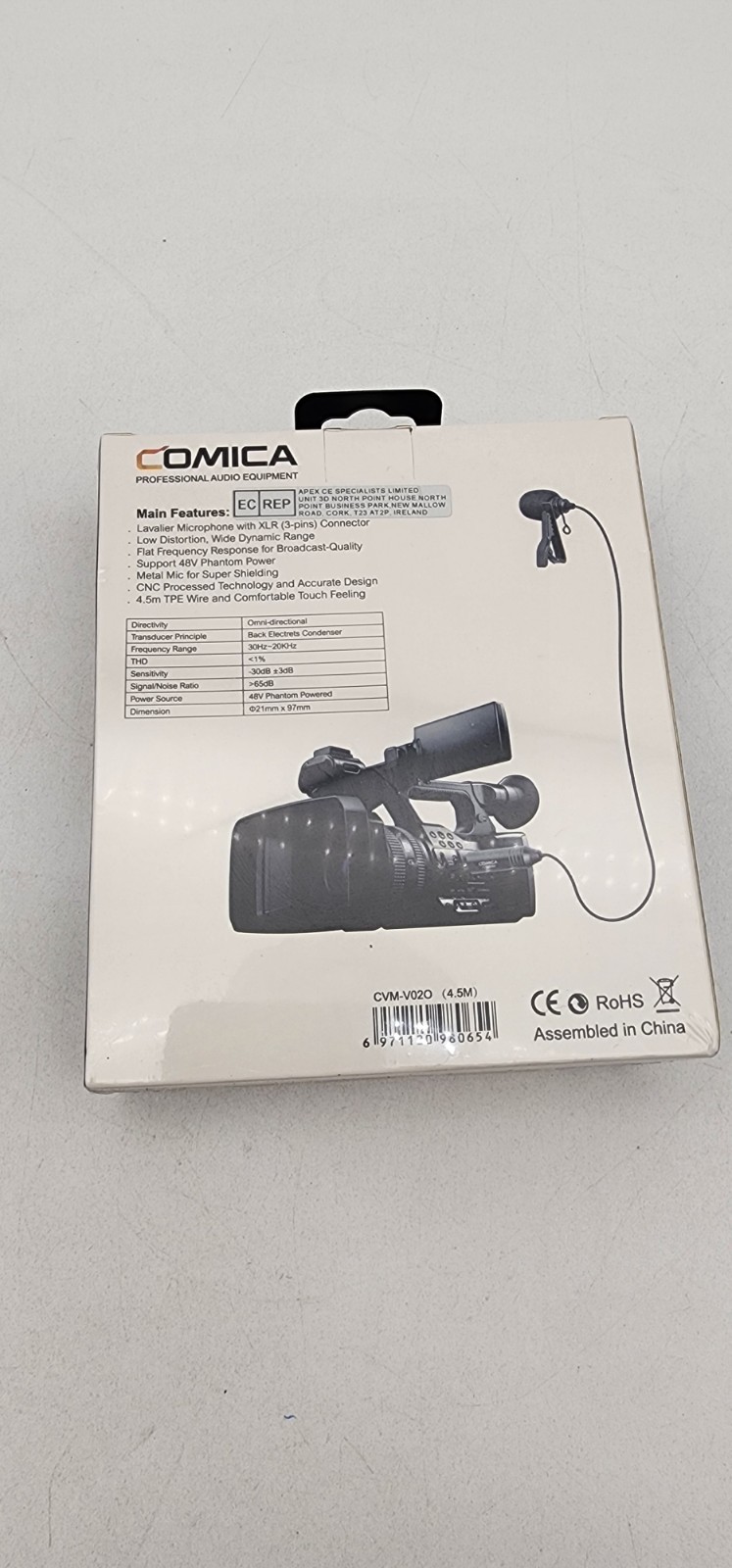 Comica V02O XLR 48V Phantom PowerbLavalier Microphone