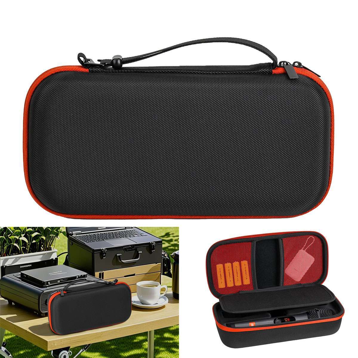 Microphone Bag Wireless Mic Carrying Case Eva Waterproof Shockproof Light Weight