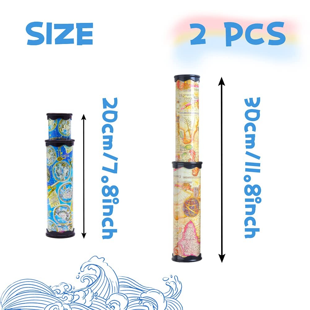 2 Pcs Magic Kaleidoscope,Old World Kaleidoscope Classic Toys,Stretchable Long
