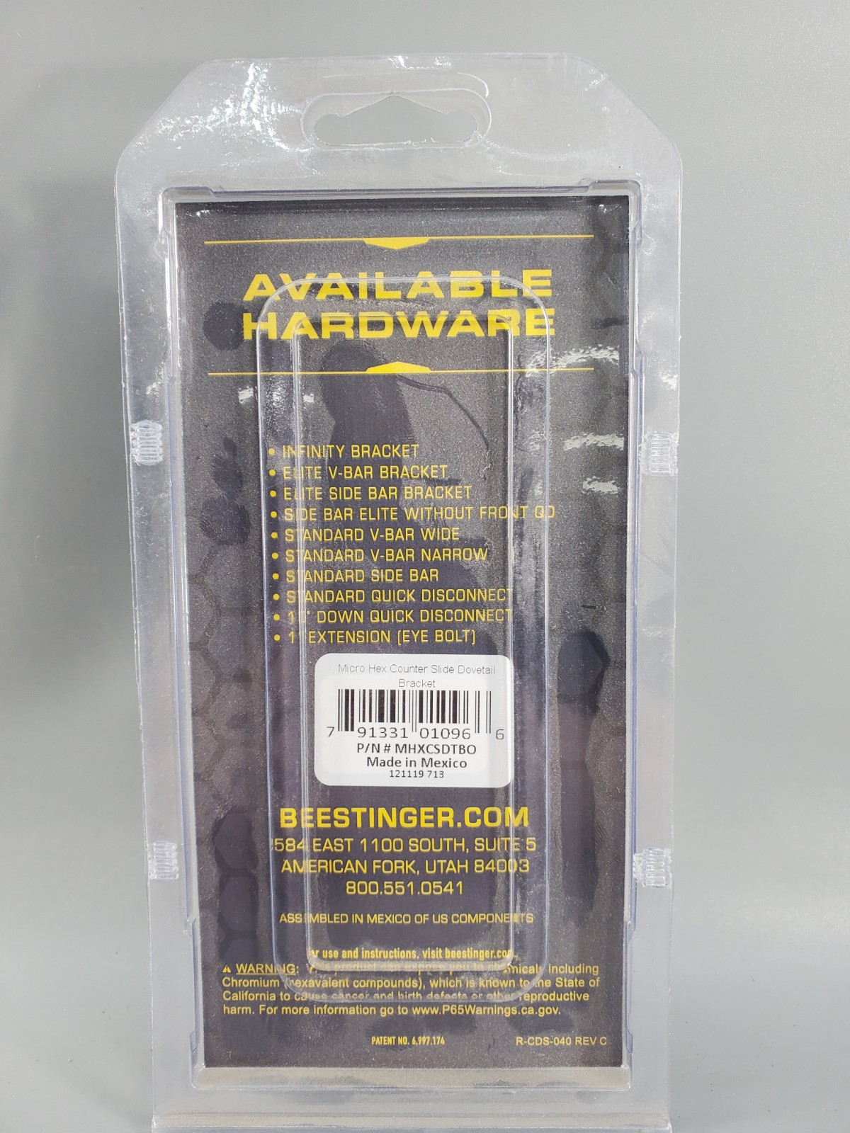 Bee Stinger MicroHex Counter Slide Bracket Dovetail New Sealed!