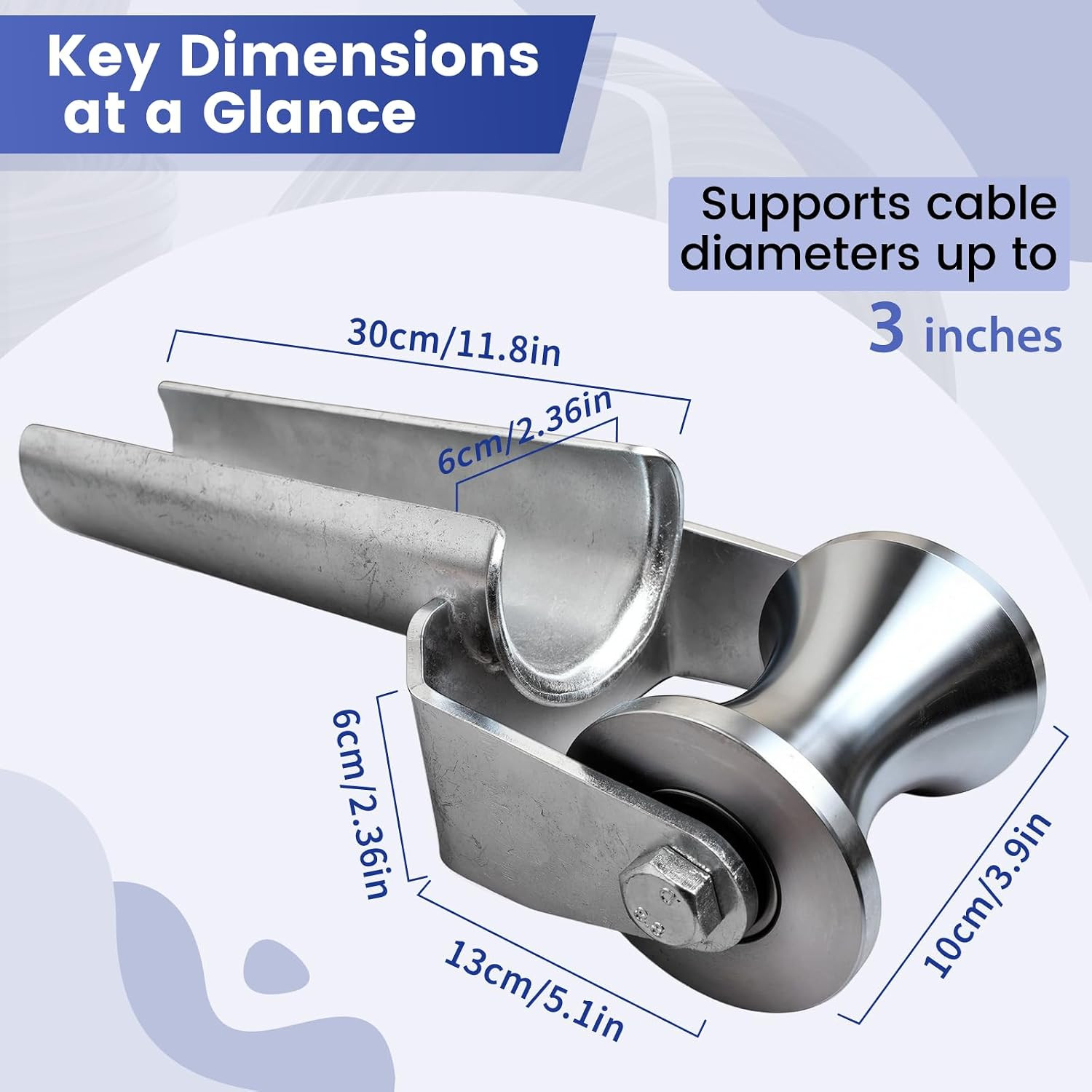 3-Inch Stainless Steel Cable Puller Sheave, Cable Feeding Sheave,Allowing the Ca
