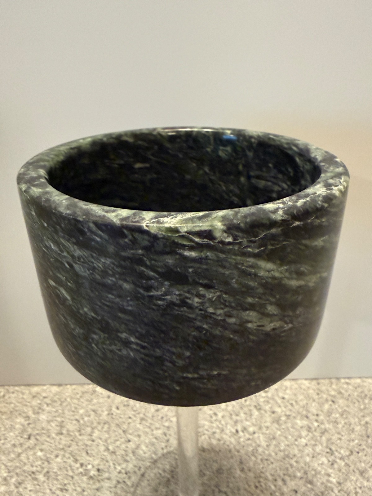 Vintage Green Marble Trinket Dish 4 1/4" D, 2 1/4" T.