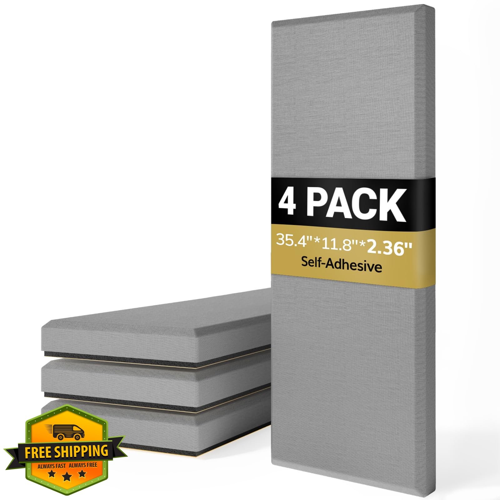 TONOR 4PCS 35.4" Grey 3D Fiberglass Sound Panels Studio Echo Absorbing