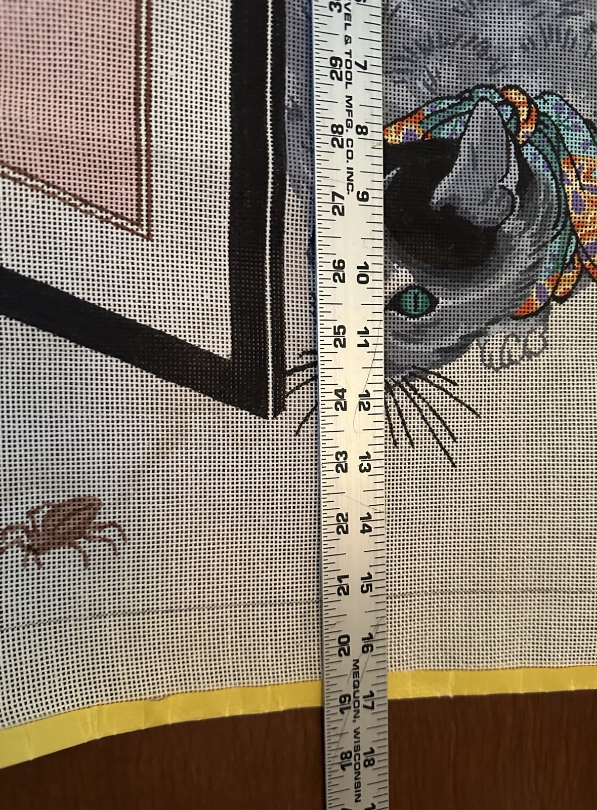 VTG 1950s Cat & Bug Needlepoint Pattern Two The Point Kansas