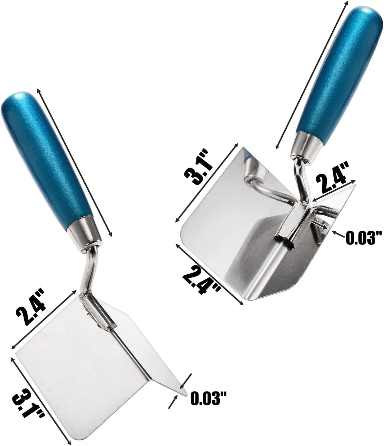 2 Pieces Drywall Corner Tool Set, Inside and Outside Corner Knife, Stainless