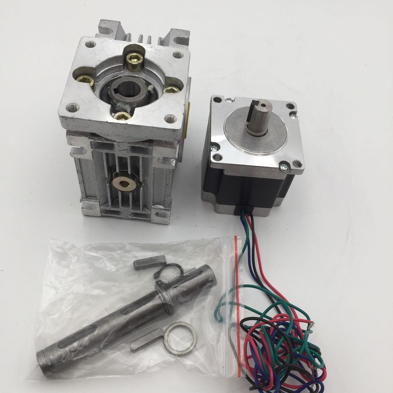 22Nm 6.35mm Shafft Worm Gearbox 20:1 Nema23 L56mm Stepper Motor RV30 Reducer Kit