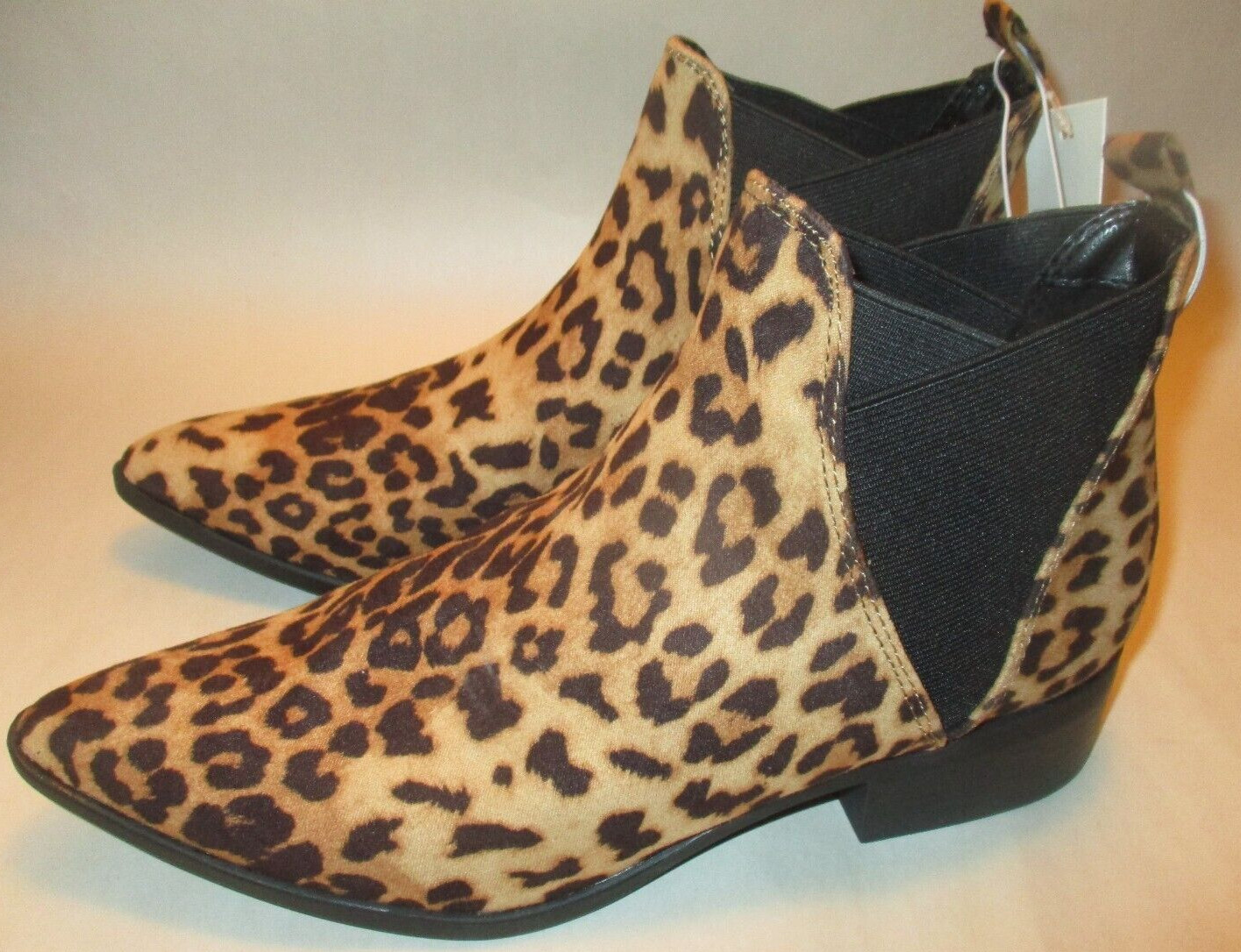 NIB A New Day Krista Women 8 Cheetah Faux Suede Comfortable Slip on Ankle Boot