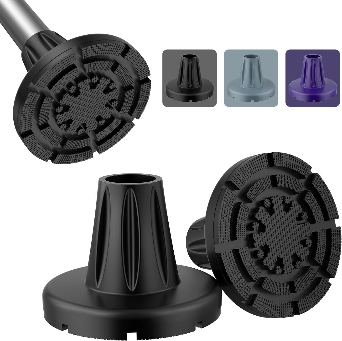 Crutch Tips 7/8 in (22 Mm), Anti-Slip Rubber Tips All Terrain, Heavy Duty Extrem