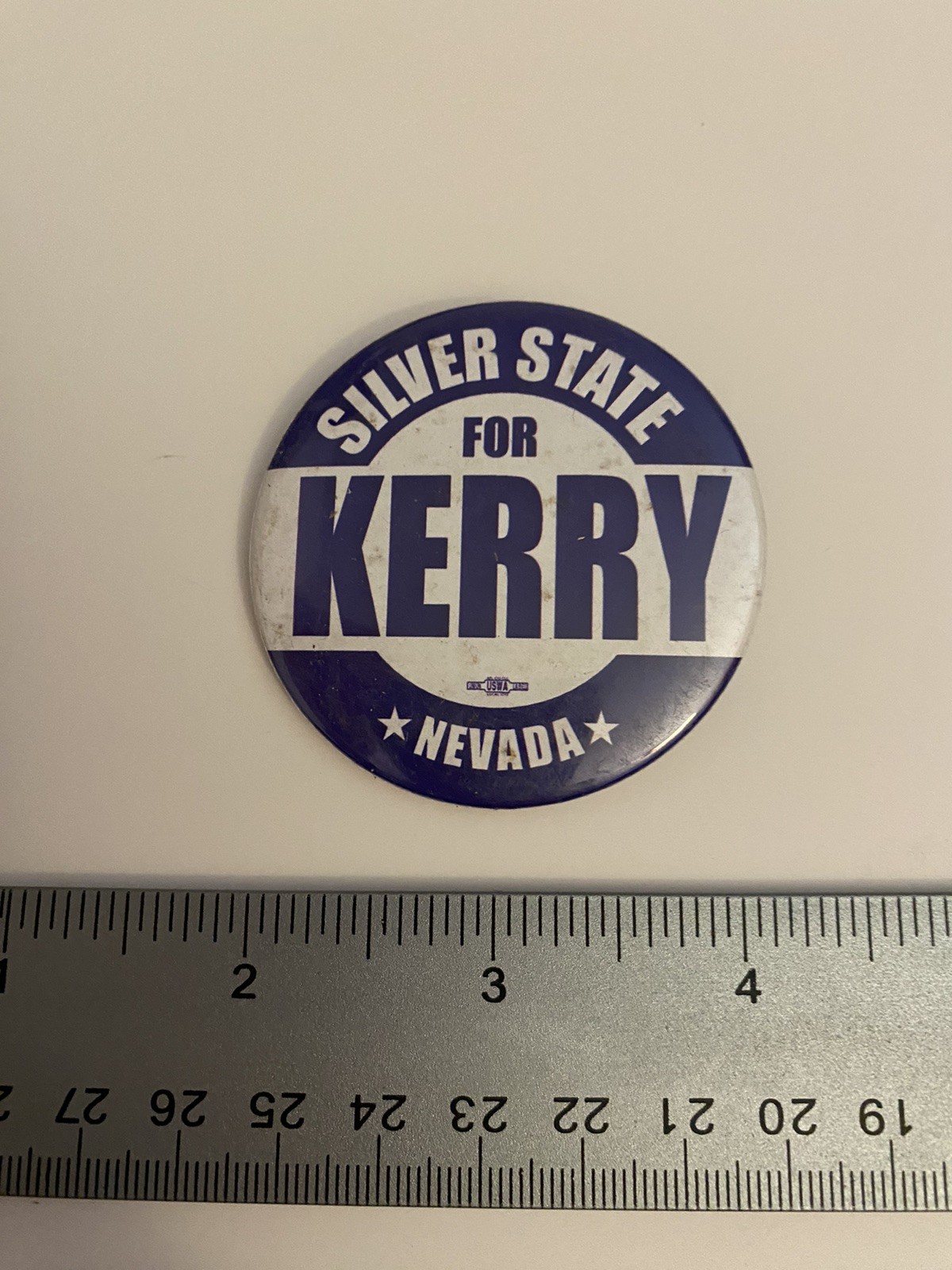 Silver State For Kerry Nevada Pin Back Button P52