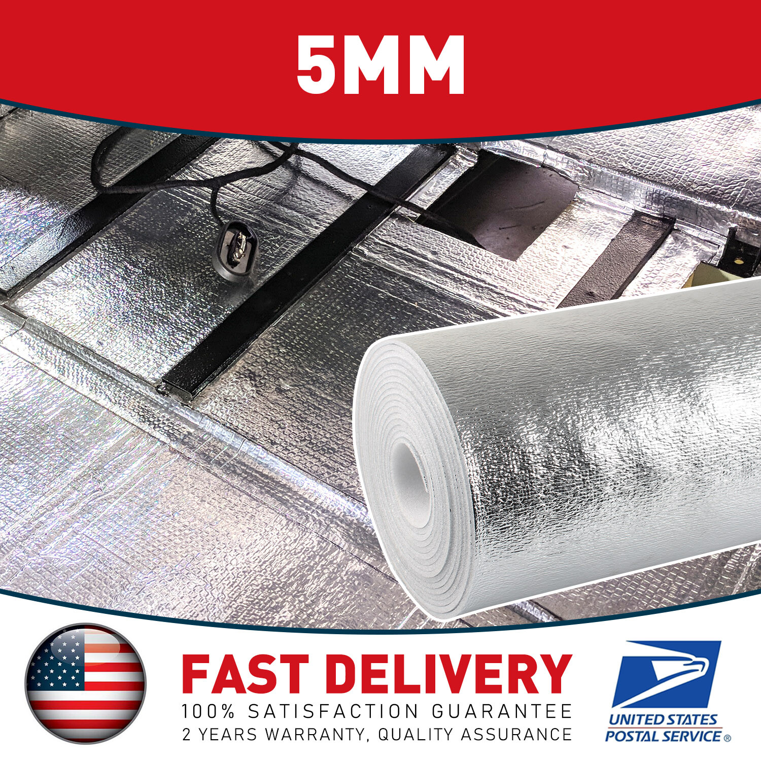 80"x40" REFLECTIVE Car Insulation Sound Deadening Heat Shield Thermal Noise Mat