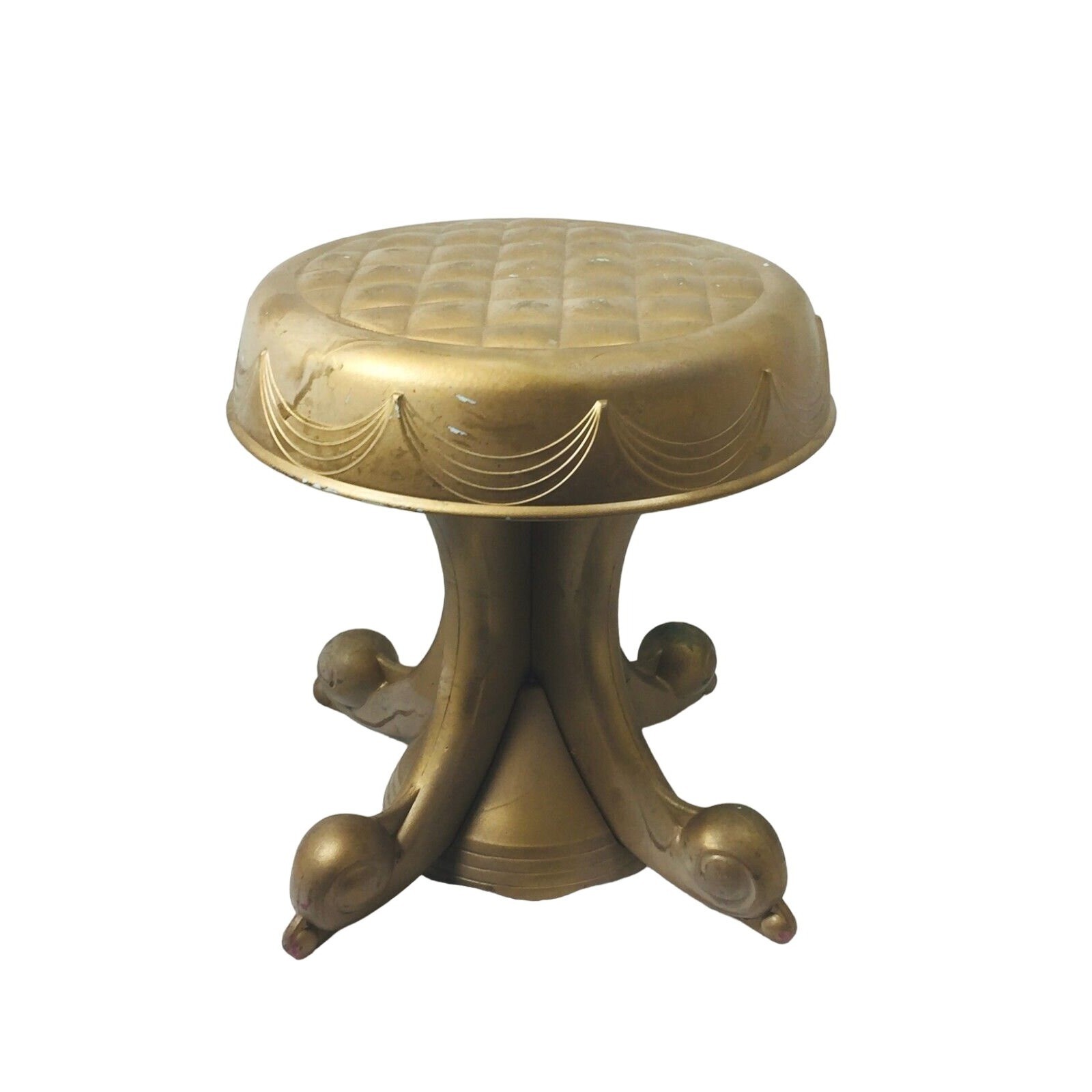 Vintage Disney Gold Princess Table Stool Display Doll Child 25434