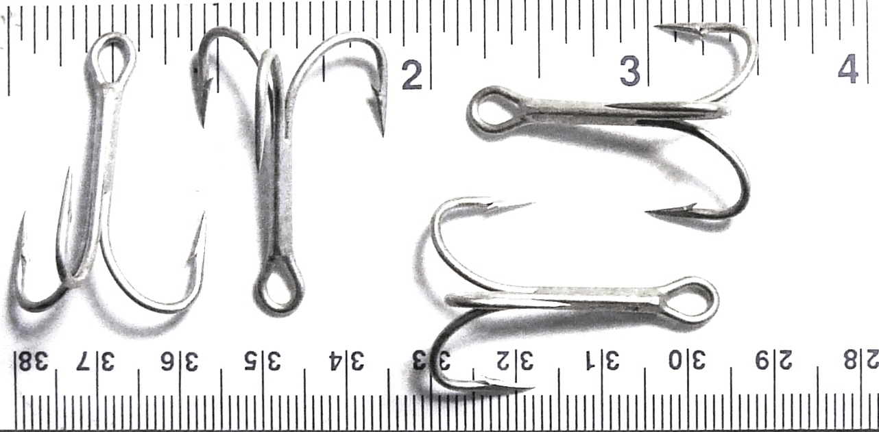 50 VMC 9617 9617PS Permasteel O'Shaughnessy Treble Fish Hooks Size 1/0