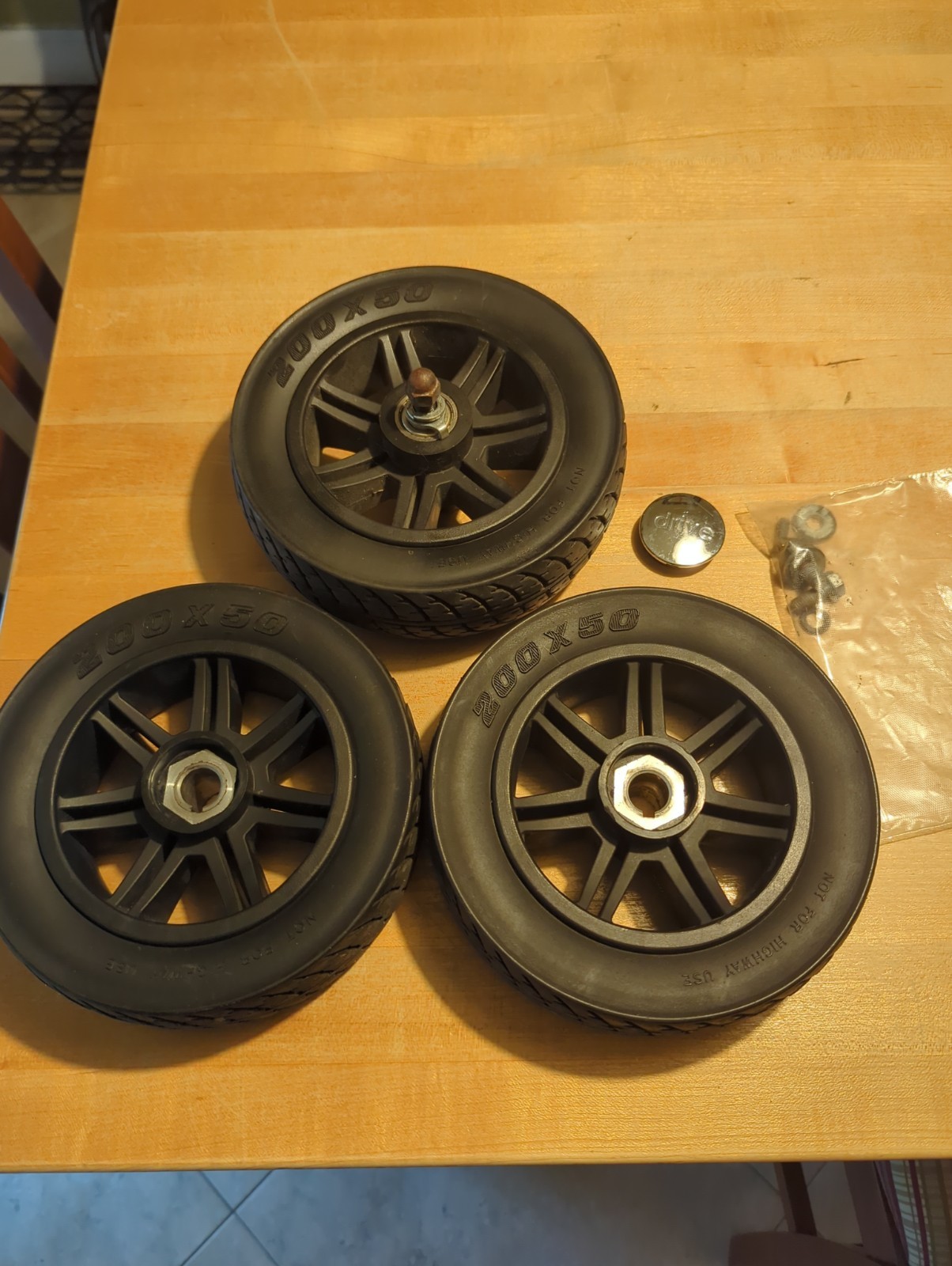 Drive Scout mobility scooter parts 3 Wheels + Tires off 3 wheel scooter