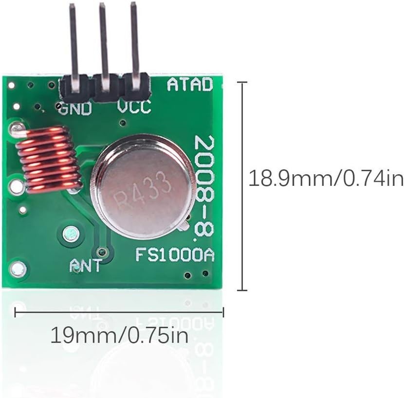 5 Sets of 433MHz Transmitter & Receiver Kit for Wireless Project Automation