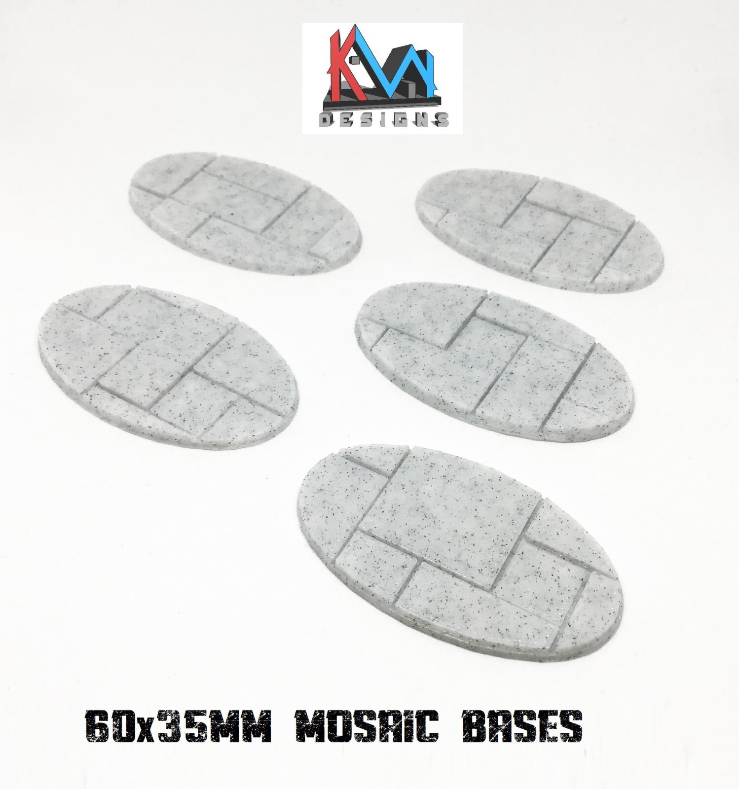 3D Printed - 60x35mm Mosaic Stone Tile Bases - Set of (5)