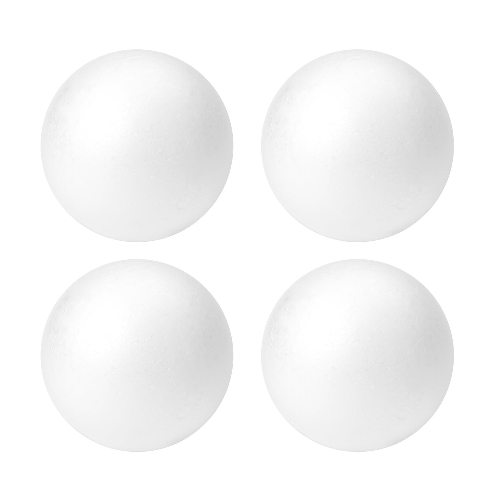 4 Pack Foam Balls for Crafts, 4.5-Inch Round White Polystyrene Spheres for DI...