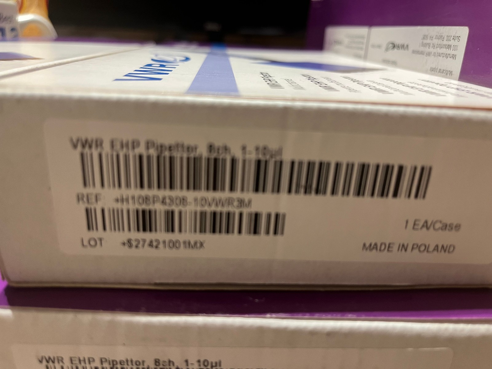 new VWR  EHP pipet multichannel  Pipette 1-10 ul 8 channel  ergonomic. high perf