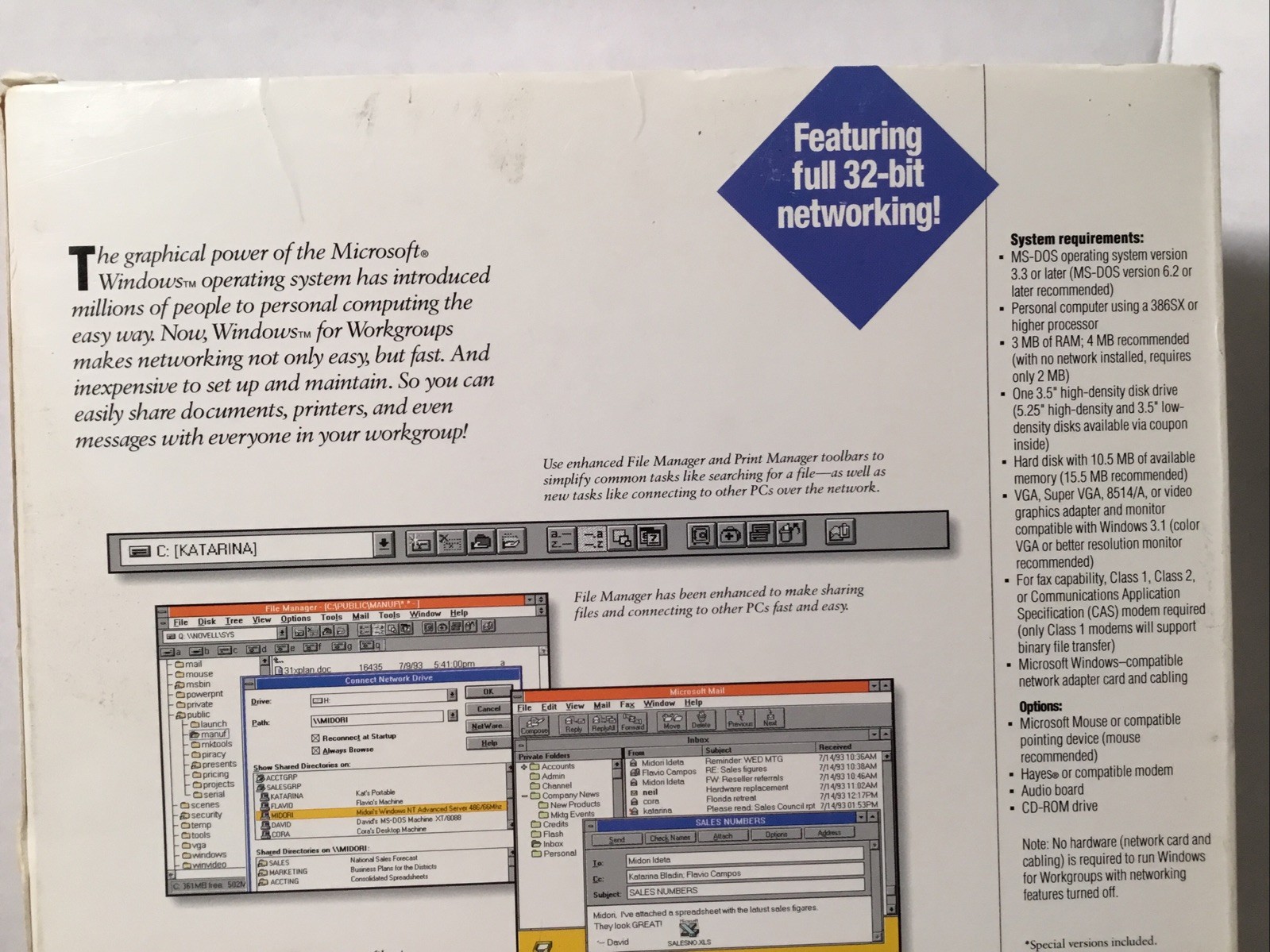 Vintage Microsoft Windows For Work Groups Faster Than Windows Version 3.1.