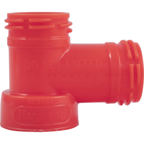 Carbonation Ball Lock Cap Tee Fitting - Turn 2 Liter Bottle into Pressurized Keg