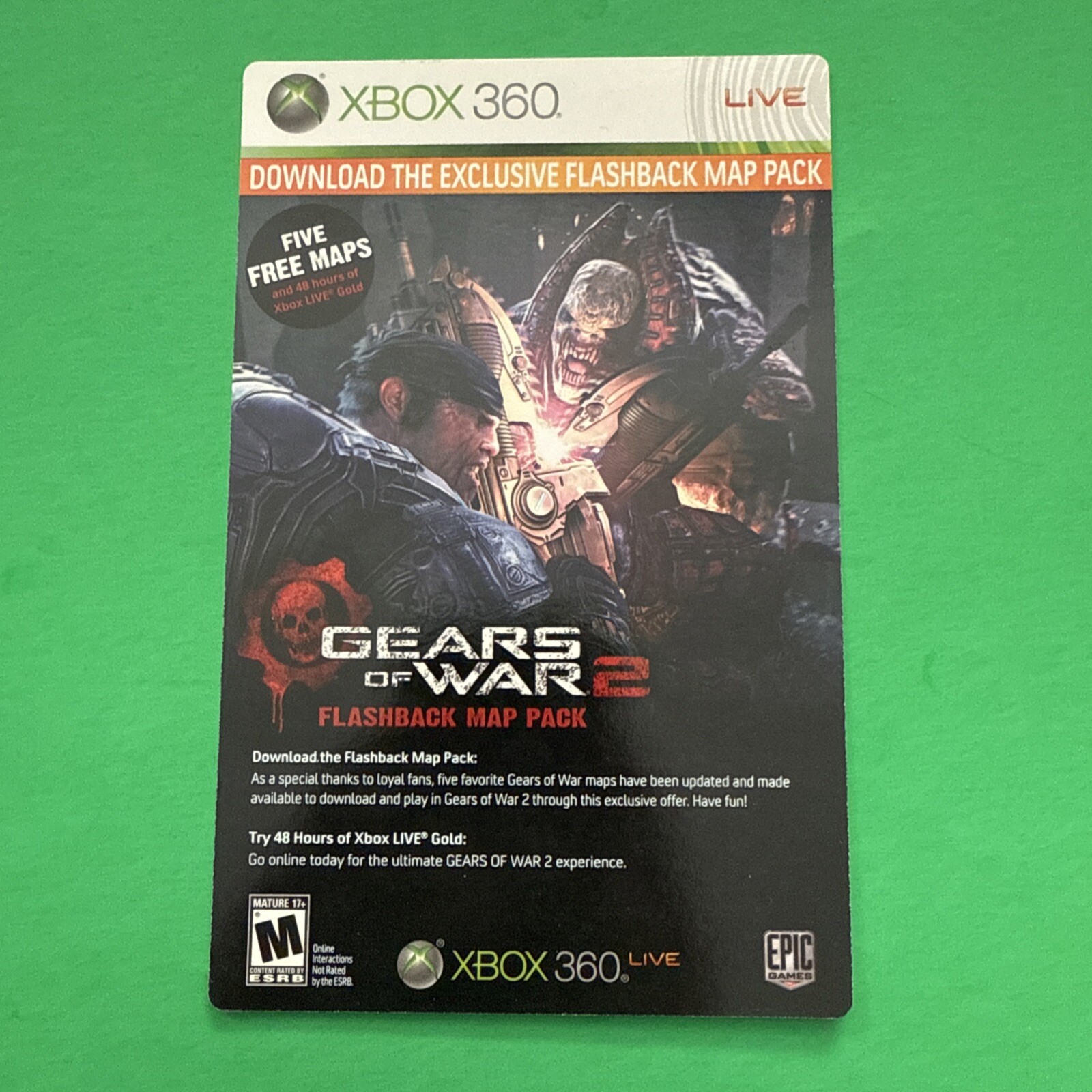 Gears of War 2 Flashback Map Pack XBOX 360 Live New Unscratched