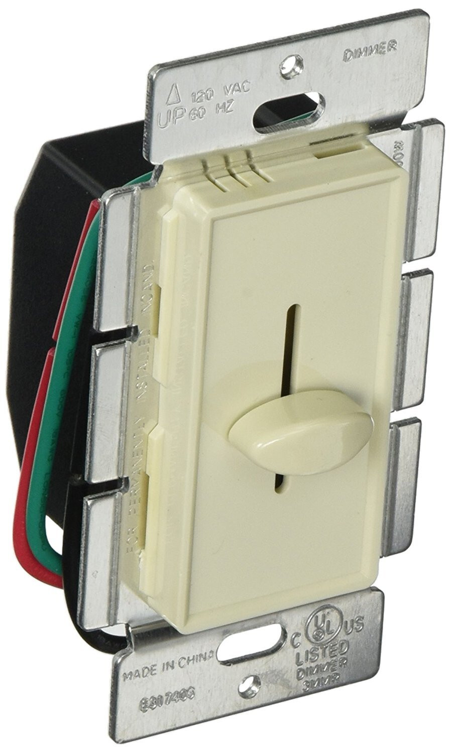 Enerlites 50100 700 Watt Single Pole Slide Dimmer 120-Volt AC, 60Hz Almond