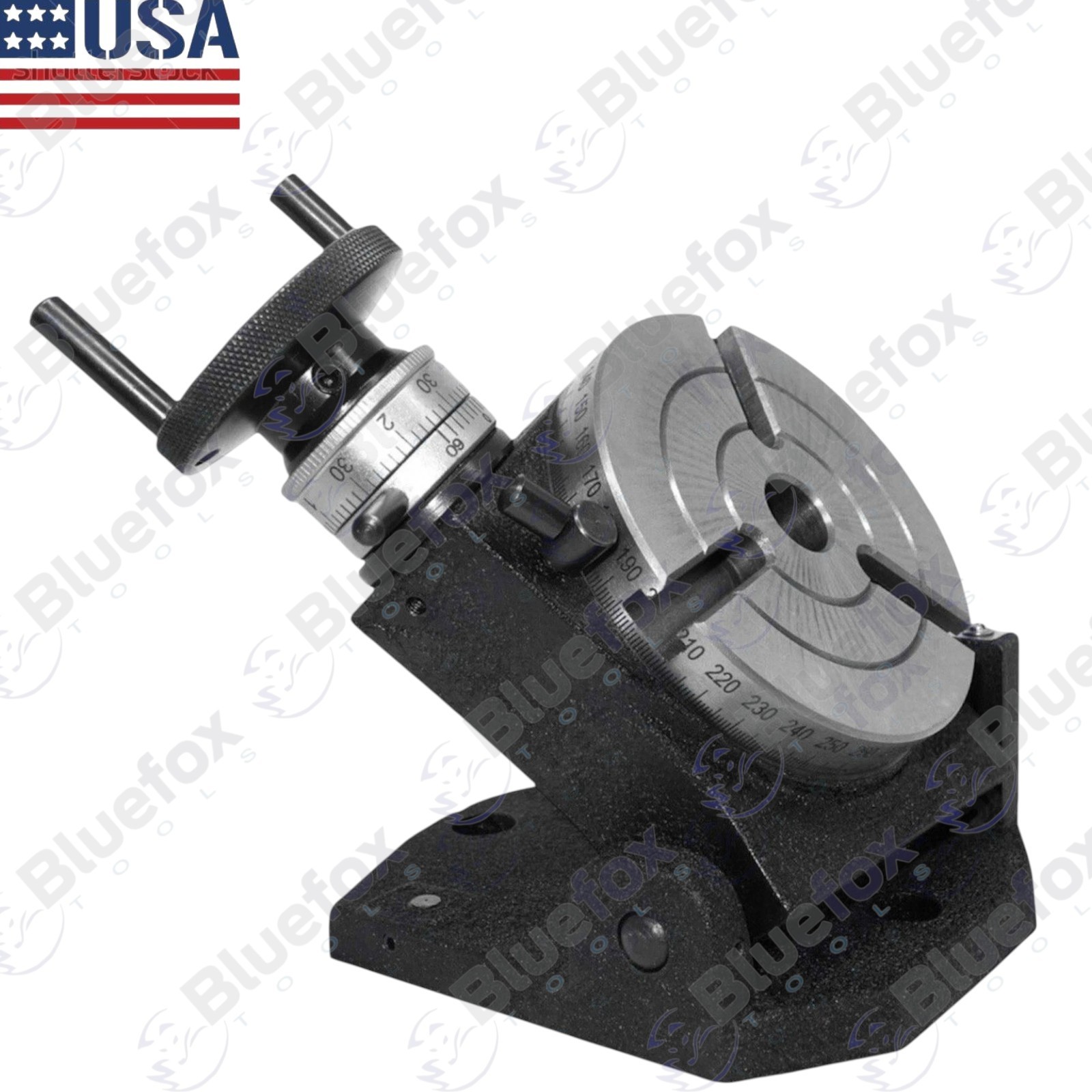 4" (100mm) Tilting Rotary Table Horizontal Vertical 3-Slot MT2 Bore for Milling