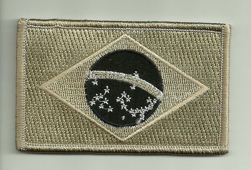 Coyote Black Tan Brazilian Brasil Brazil Flag Patch VELCRO® BRAND Hook Side Only
