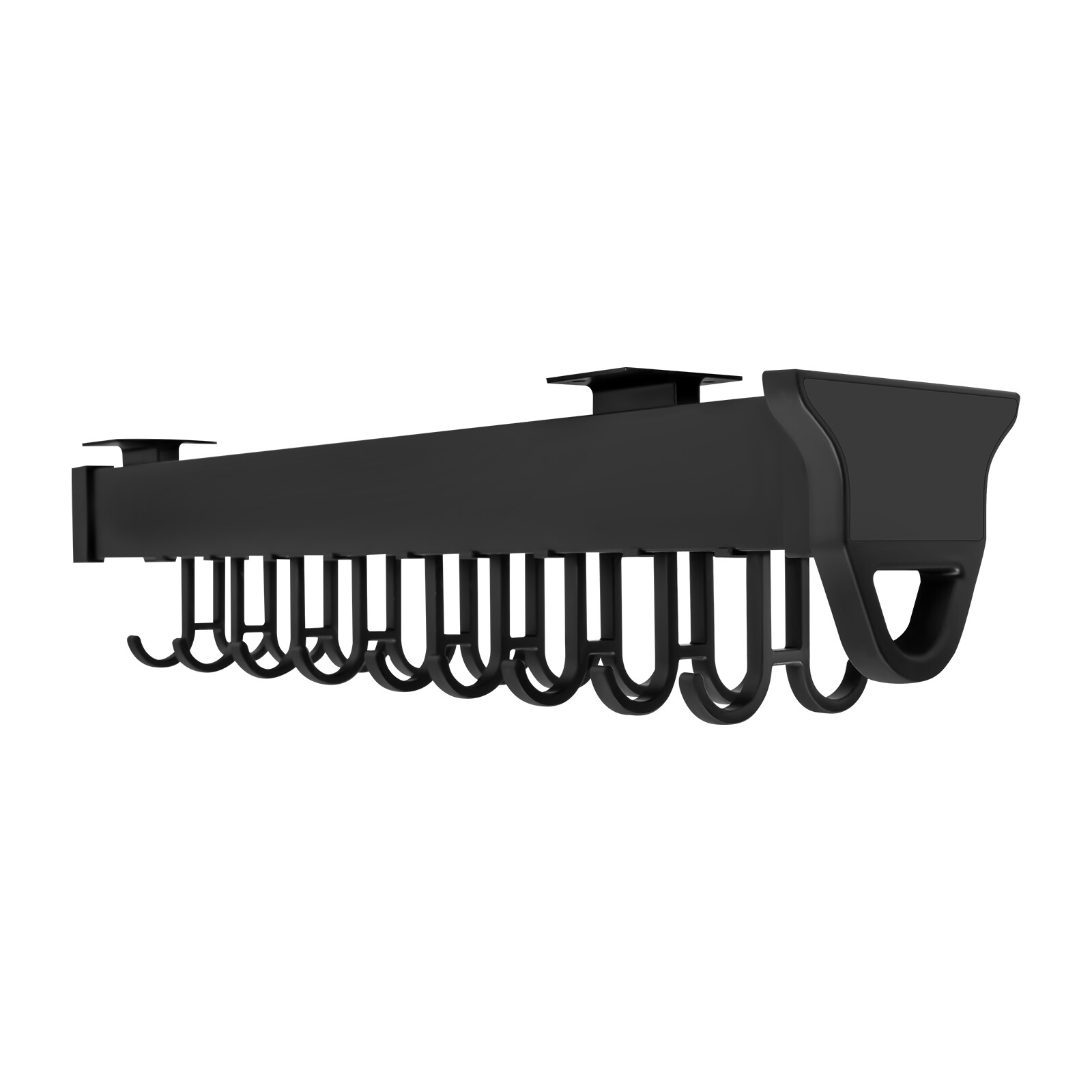 Pull-out Storage Rack Multifunctional Kitchen Organizer Hanging Pot Rack Black