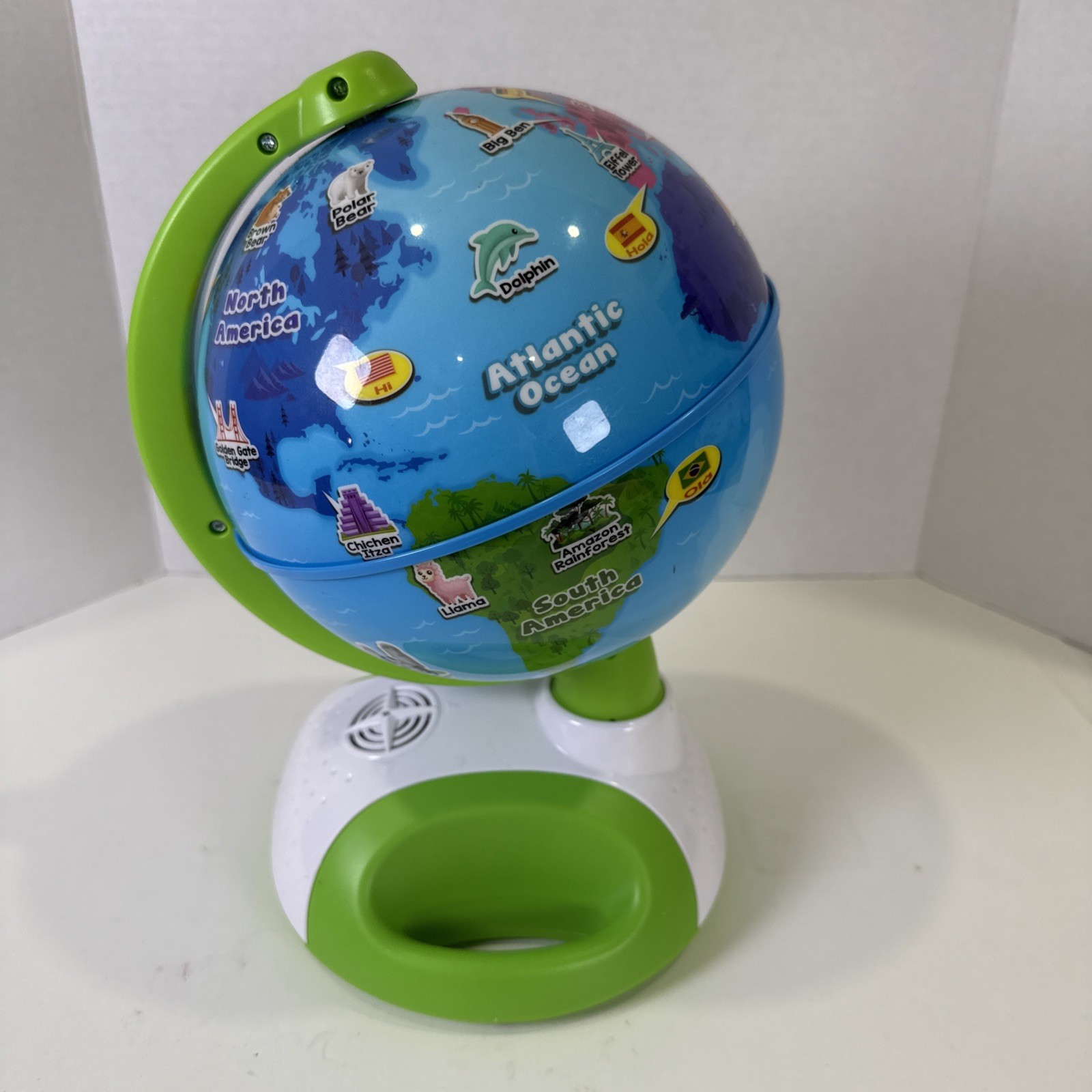 Leap Frog LeapGlobe Light-Up and Touch Interactive Electronic Globe Kids Works!