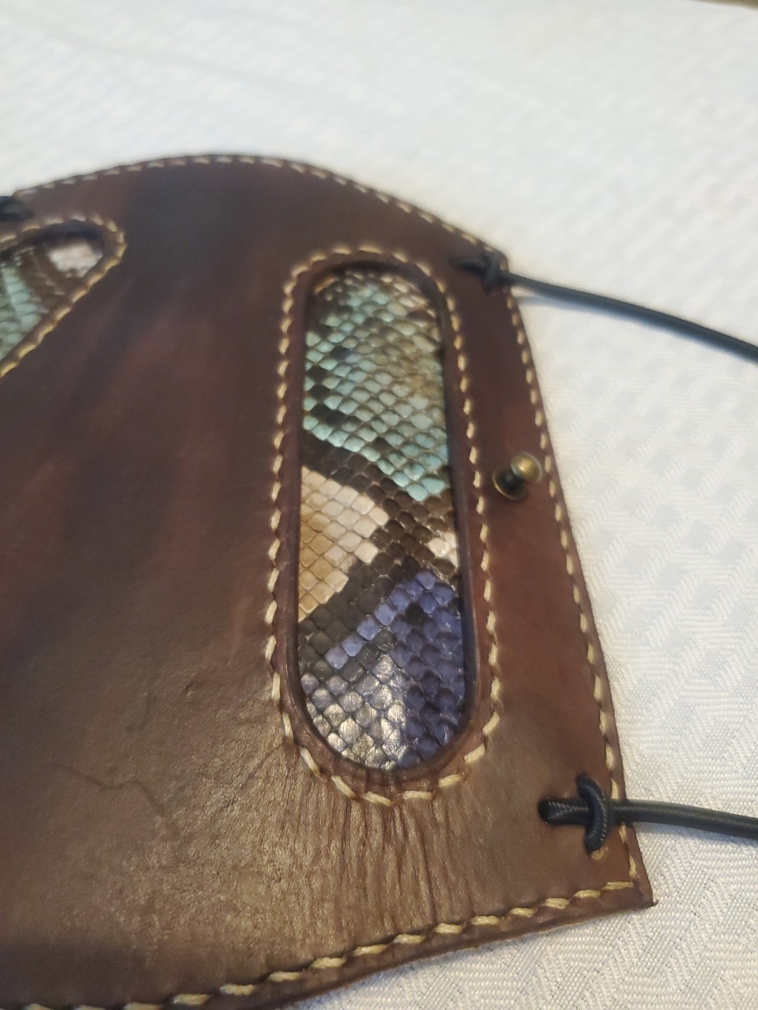 Custom Archery Armguard Snakeskin And Leather. Easy On Easy Off