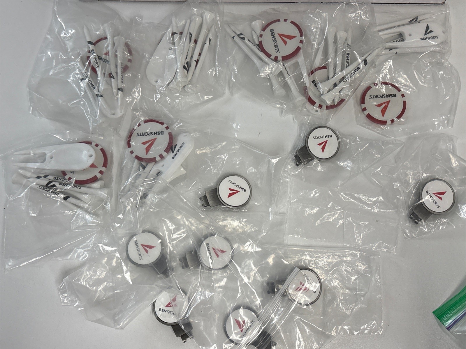 BSN Sports Branded Magnetic Golf Ball Marker, Golf Tees, Divot Tool ~ Lot ~ READ