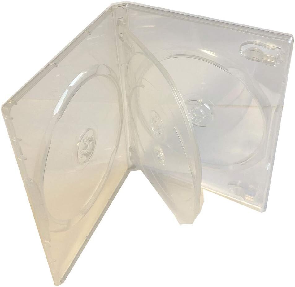 2Pack Clear Standard 4 DVD Storage Replacement Case Box 14mm 4 Discs Holder Flap