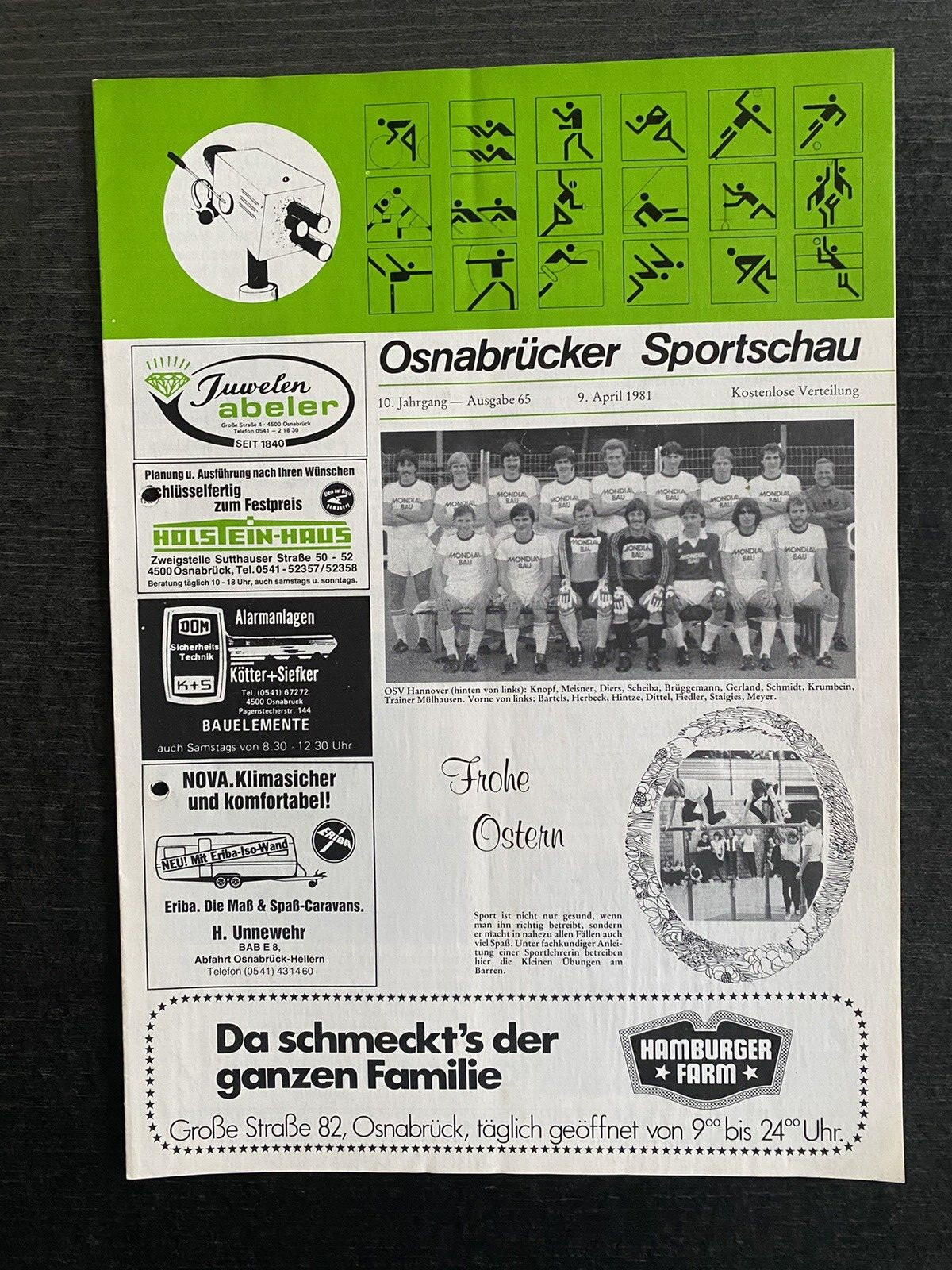II. BL North 80/81 VfL Osnabrück - OSV Hannover, 09.04.1981 - Team Photo