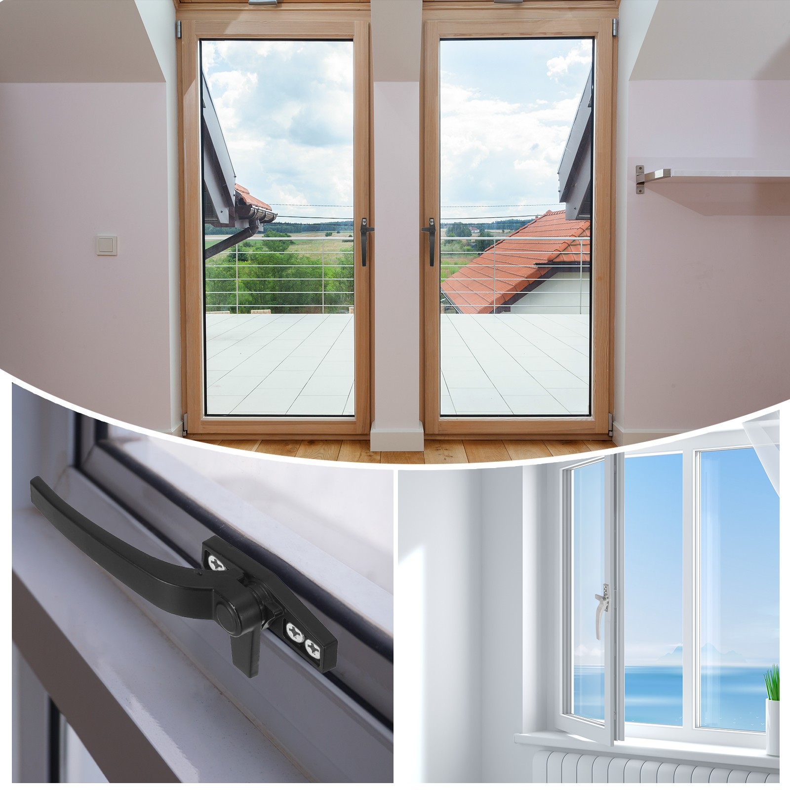 Casement Window Locking Handle Left Hand for Window White