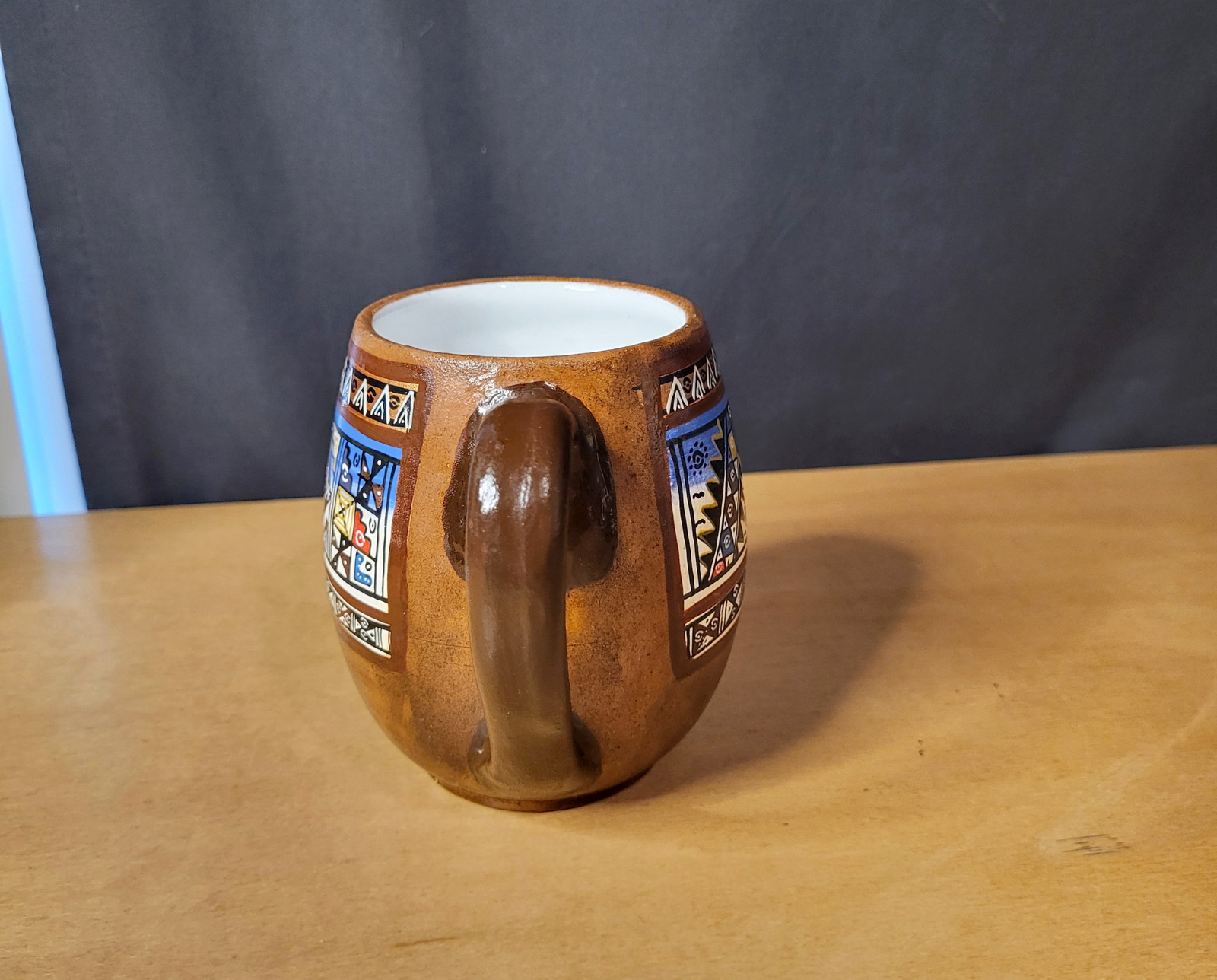 Handpainted peruvian souvenir ceramic mug