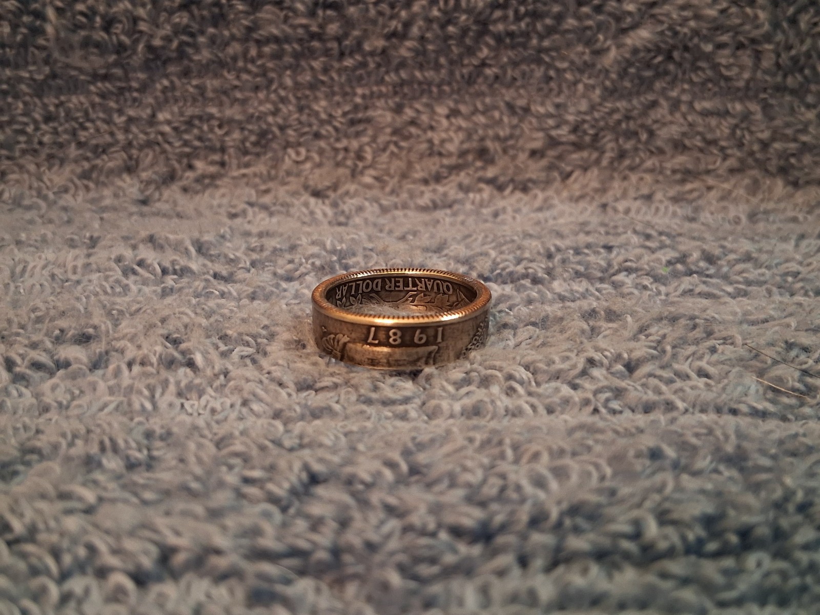 1987 Washington Quarters, Handmade Coin Ring, Size 8