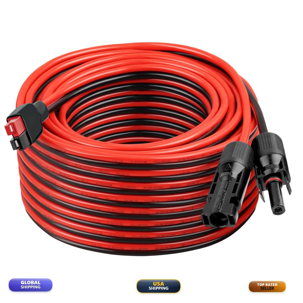 XRDS -RF 10AWG Solar Panel Anderson-Style Connector Extension Cable 50FT