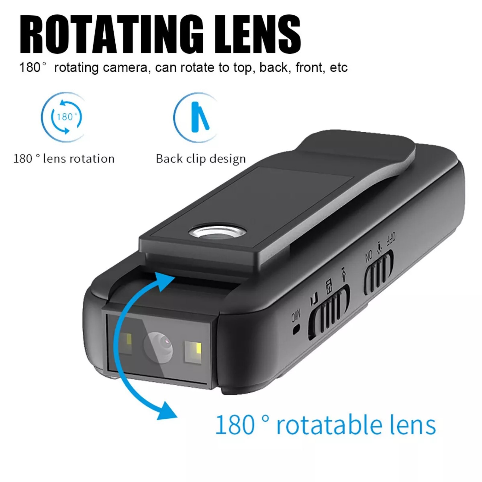 HD 1080P Camera W/0.9" LCD Screen 3-4H Playtime Multifunctional Installation