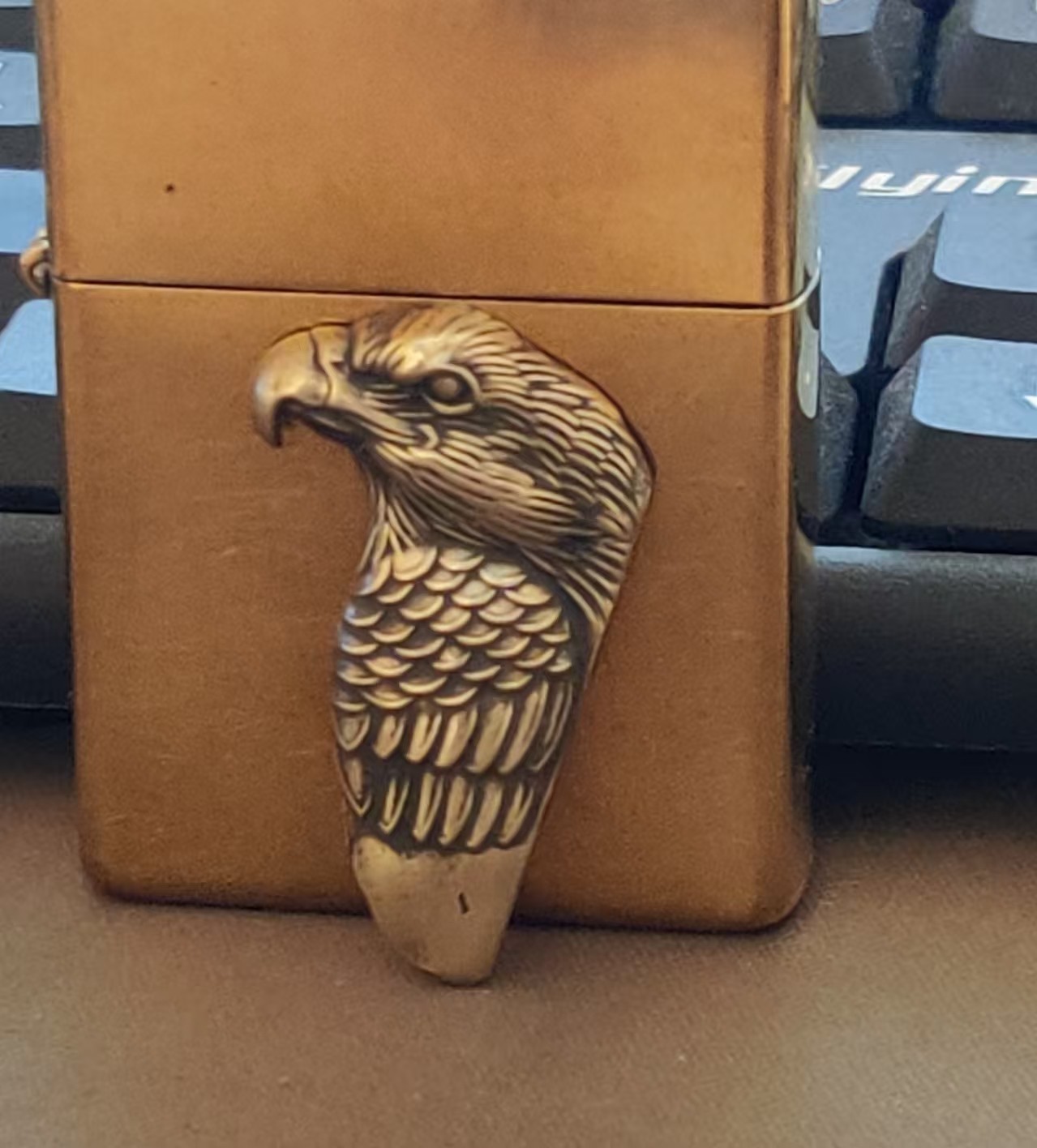1 piece Lighter accessories Brass Eagle Head Statue DIY sticker