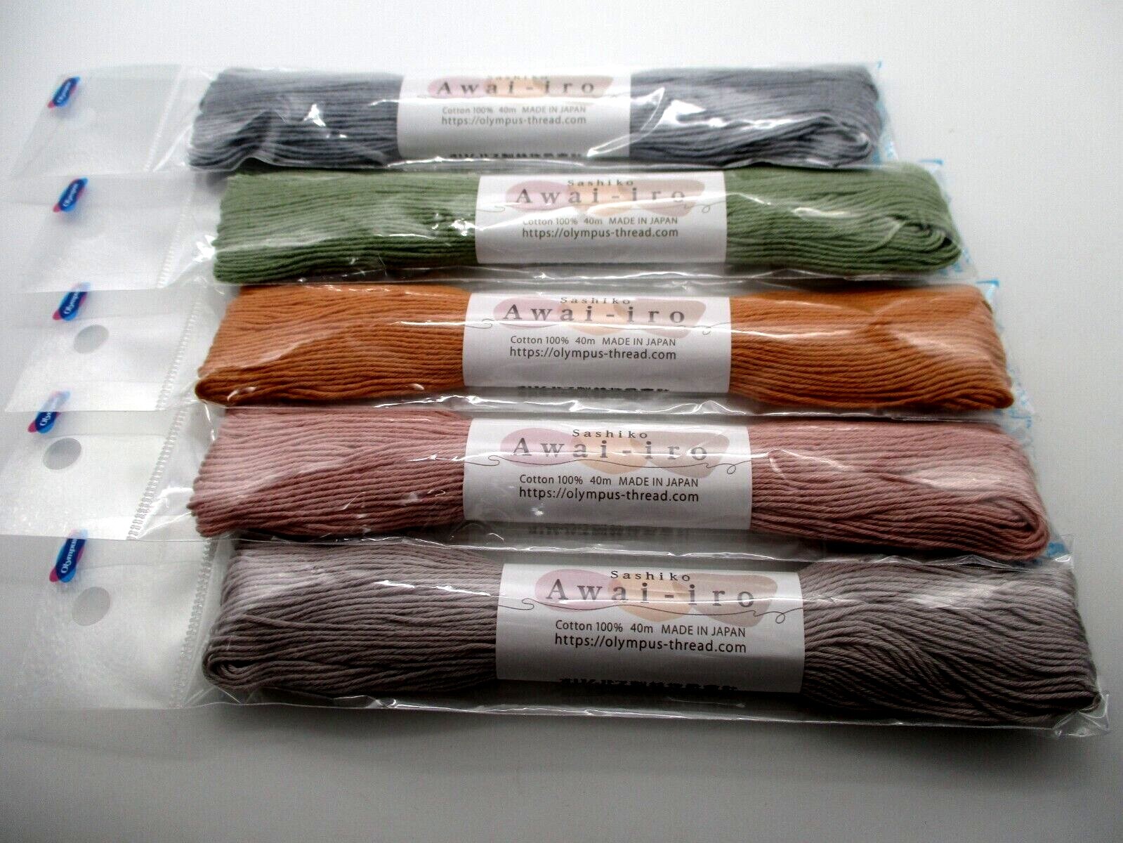 JAPANESE Embroidery SASHIKO Olympus Thread  Awai-iro Awaiiro Pastel A16-A20