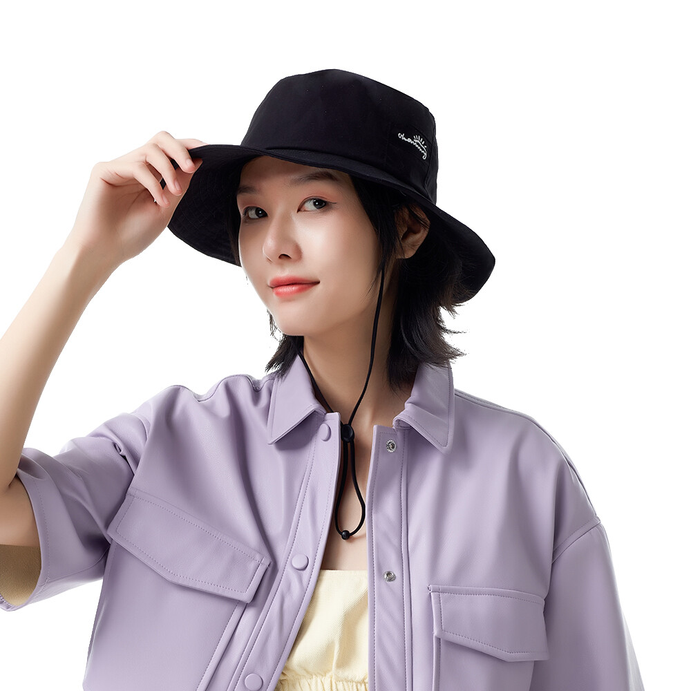 2 Pcs Black Bucket Hats Women's Wide Brim Sun Cap Fishermen UV Protection UPF50+